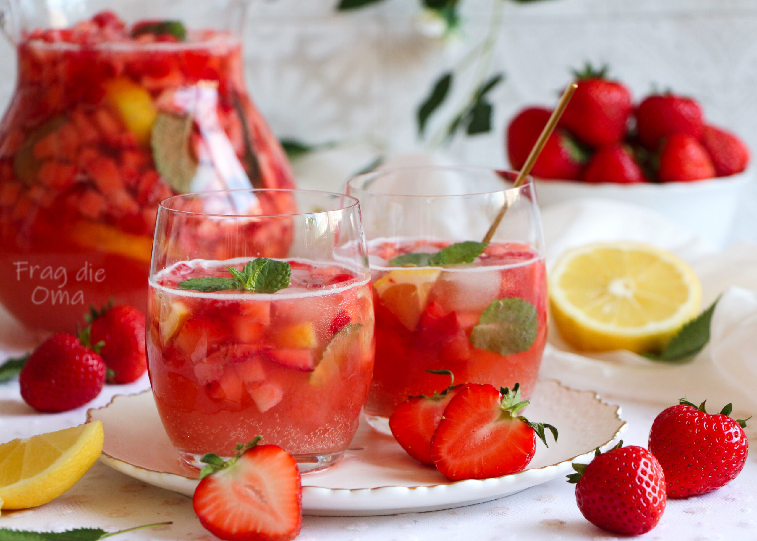 Alkoholfreie Erdbeerbowle